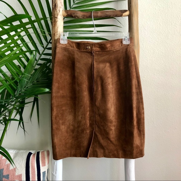 SOLD-Vintage Esprit Leather Skirt - Picture 2 of 7